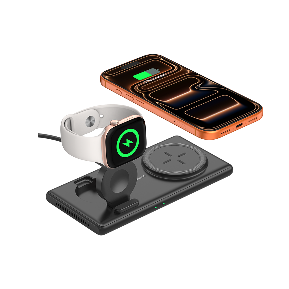 SwanScout 502M - 2-in-1 Magnetisches Kabelloses Ladegerät für Apple