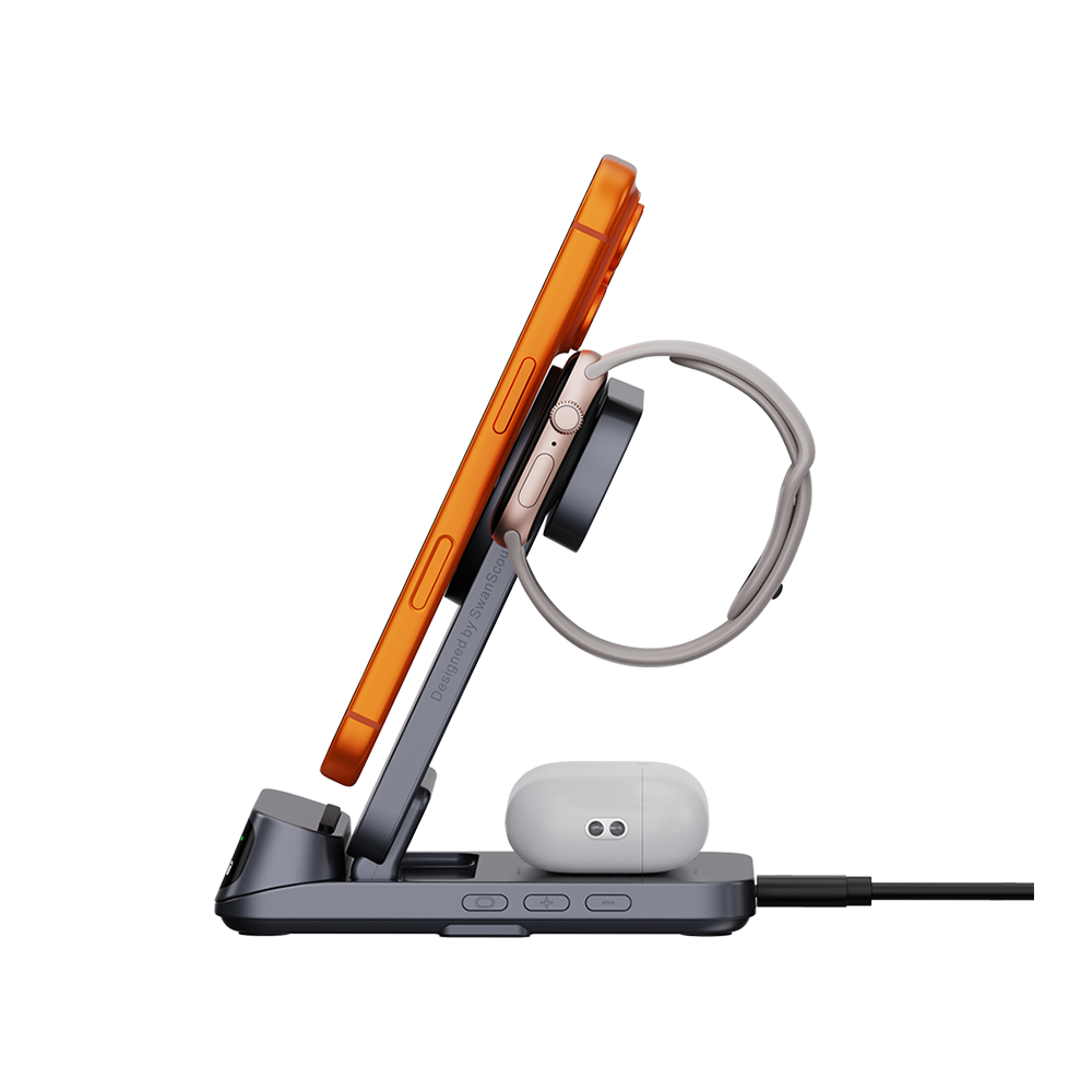 SwanScout 708M - 애플용 3-in-1 자기식 무선 충전기