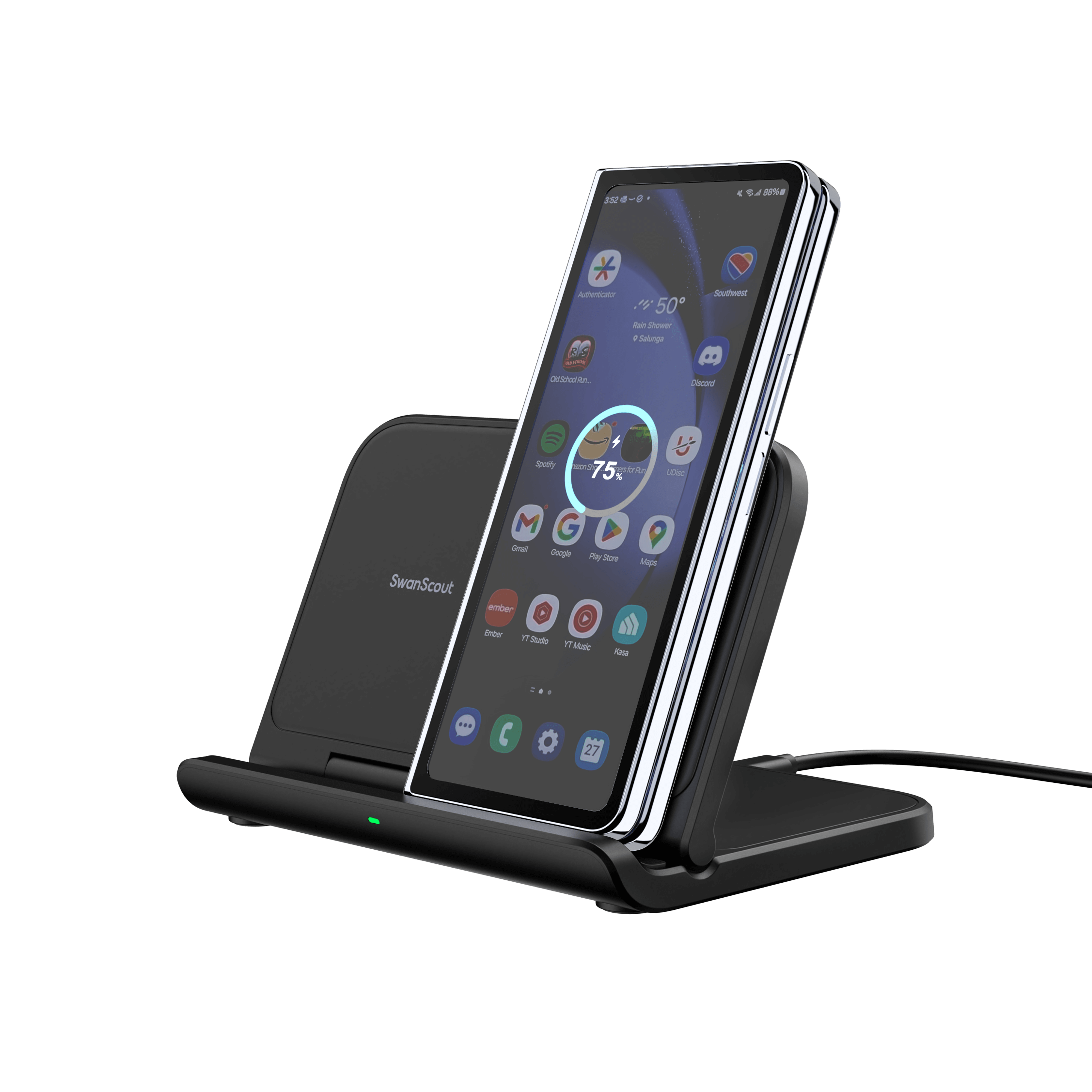 The SwanScout 503S is a refined Samsung charging station built for foldable phones and wearables.