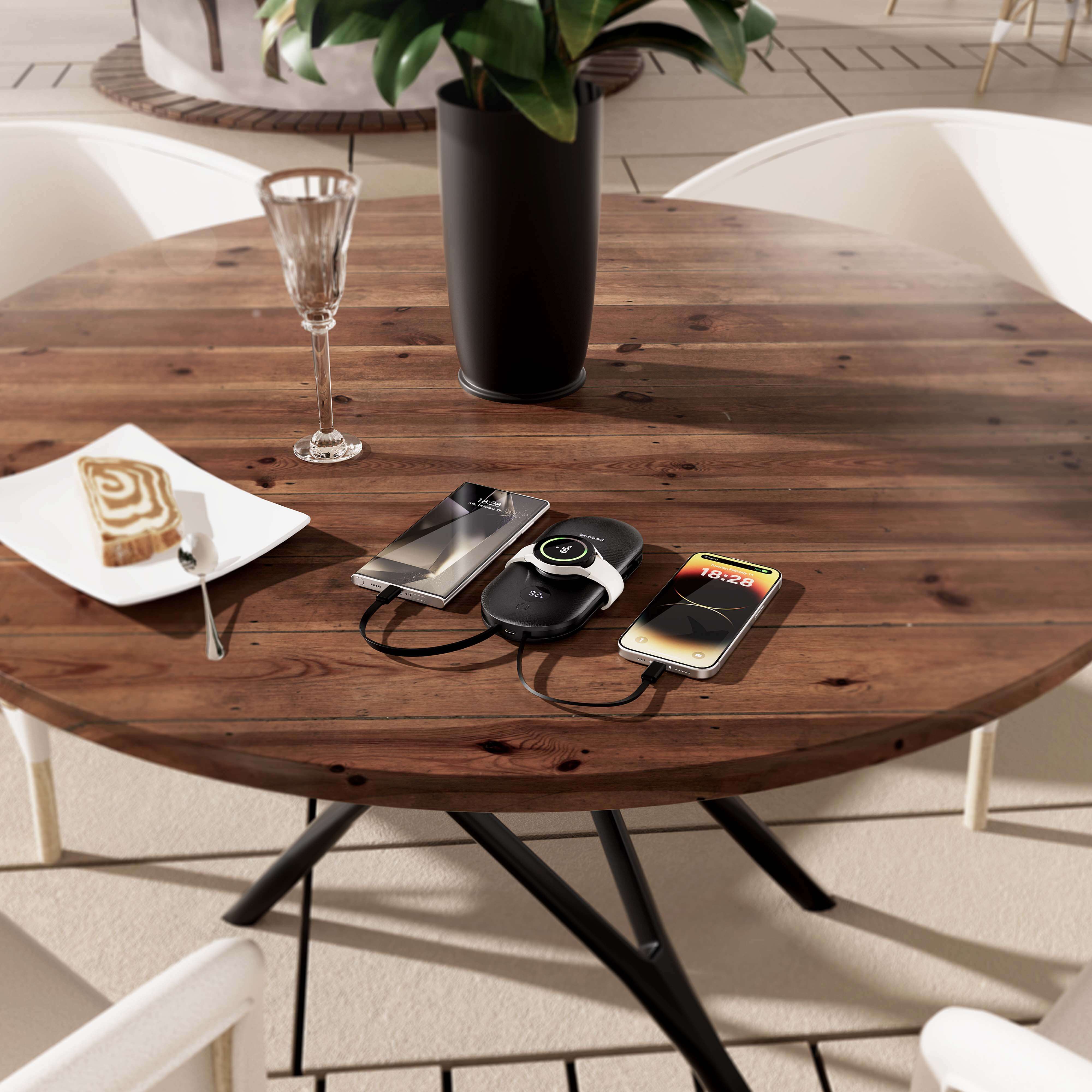 Featuring a Samsung watch charger stand, the SwanScout 302S offers an upright charging solution for your Samsung watch.