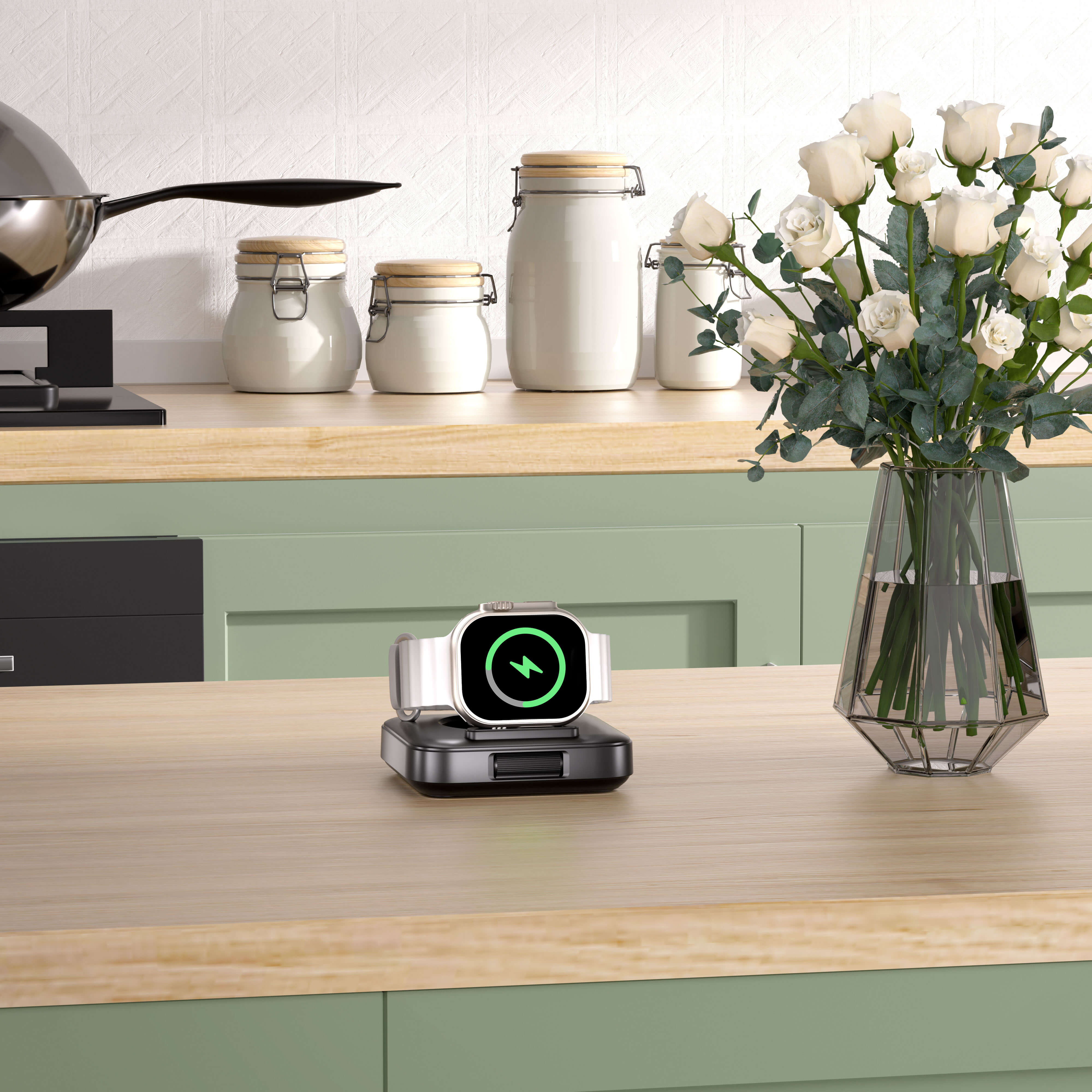 Charging Station for Apple Watch: Foldable & Portable Design, Safe Charging, Case Friendly, with Intelligent LED Indicator. The SwanScout Charging Station for Apple Watch is designed for on-the-go power and speed, ensuring your Watch devices stay charged wherever you are.