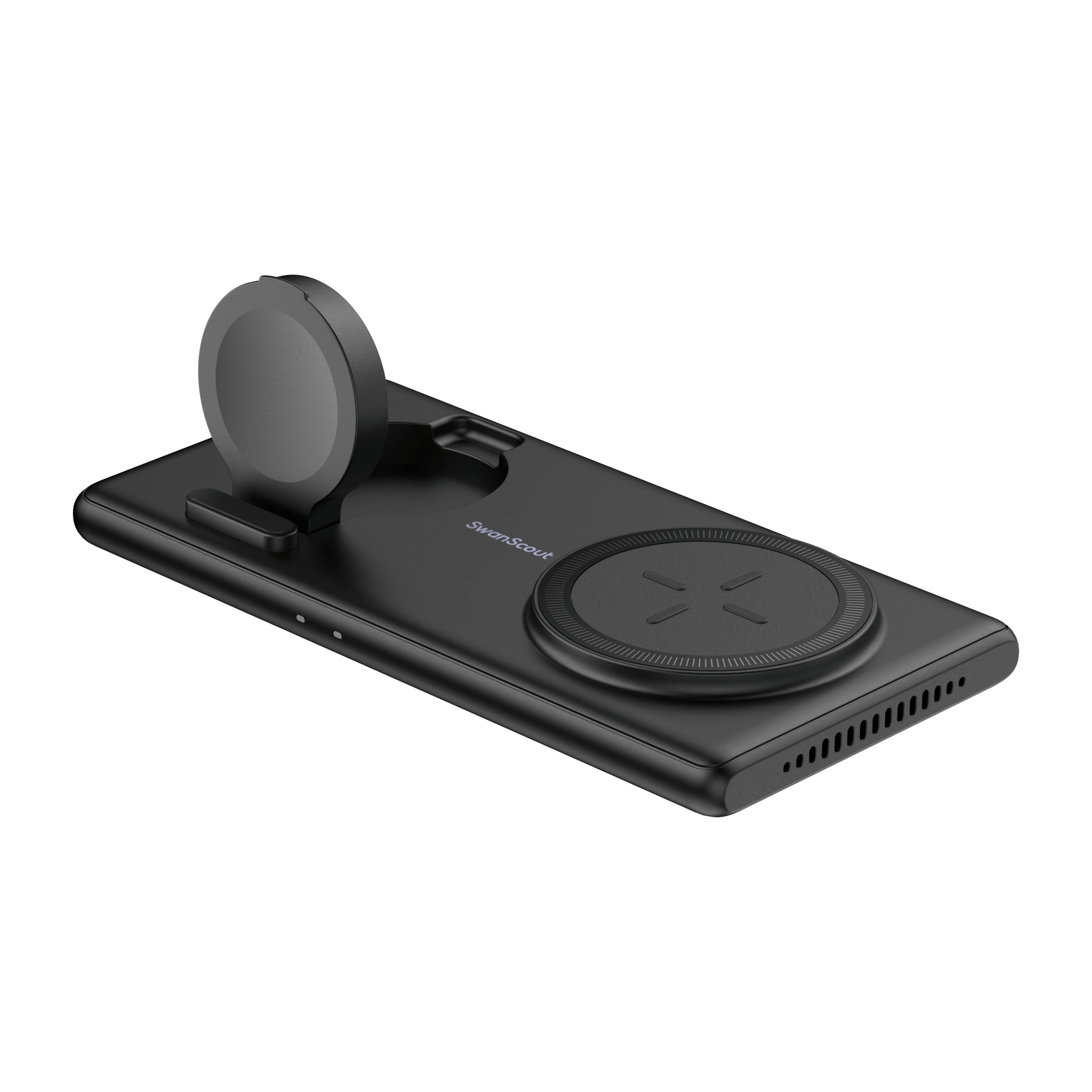 Featuring a dual layout, the SwanScout 502S also acts as a samsung galaxy s25 wireless charger with stable magnetic support.