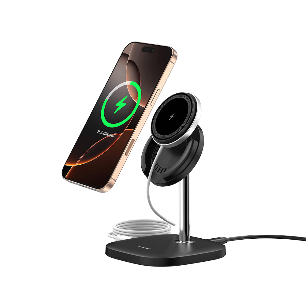 SwanScout 506M is a sleek iPhone charger with magnetic alignment, perfect for everyday fast charging.