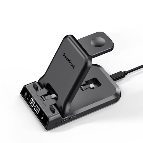 The swanscout 701AC is crafted as a versatile iPhone charging dock station with support for multiple Apple devices.