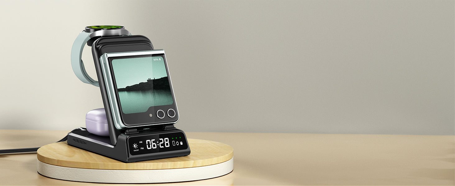 Compatible with the latest Samsung Z Flip 6, the SwanScout 703F provides organized charging and modern functionality.