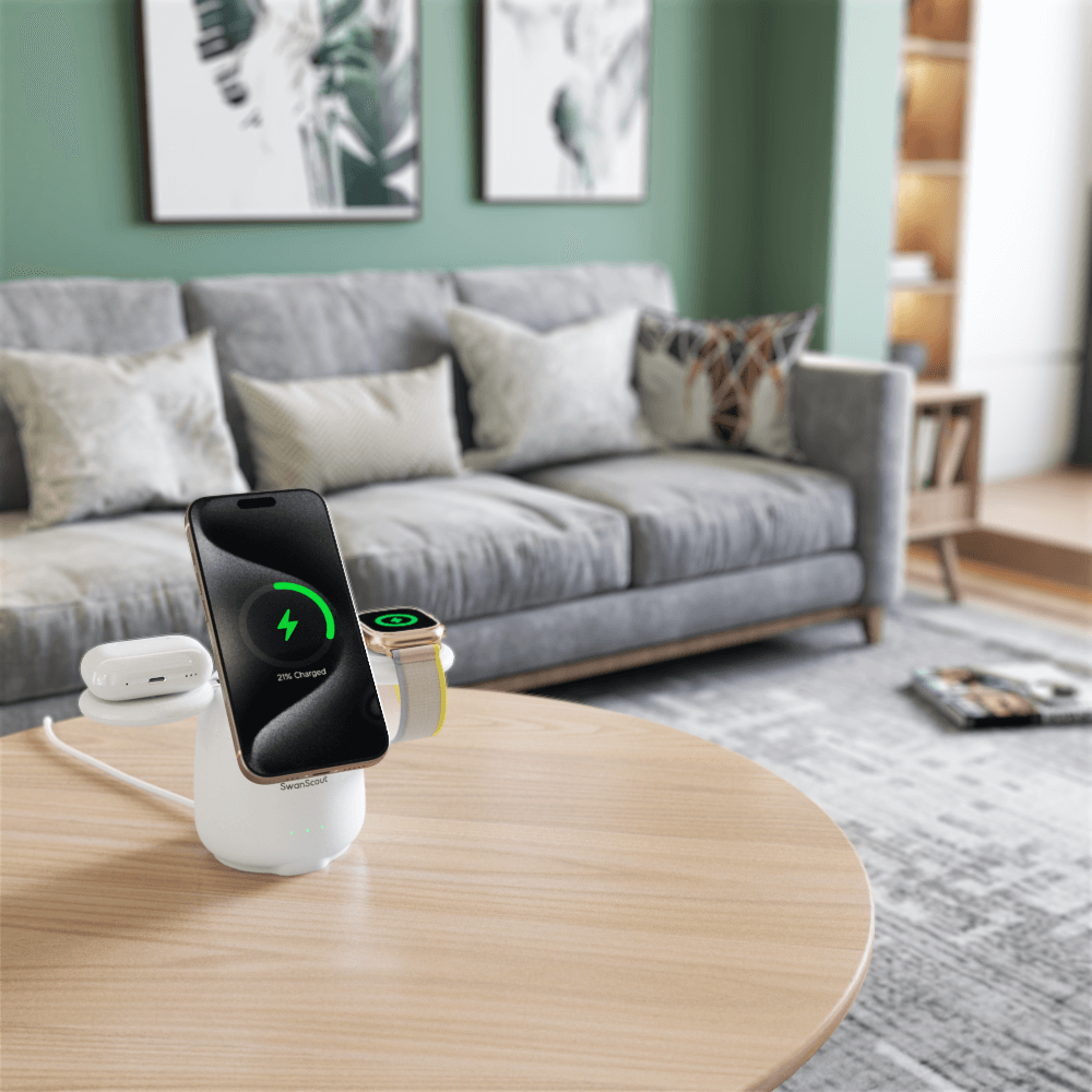 For iPhone 13 Mini users, the swanscout 707M delivers magnetic charging and a minimalist dock experience.