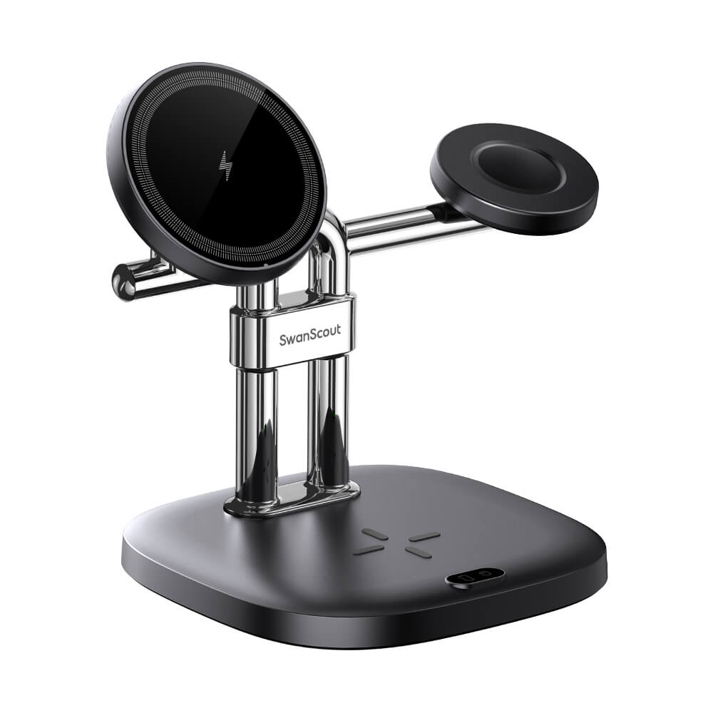 SwanScout 712SM – Estação de carregamento sem fio magnética 3 em 1 para Samsung