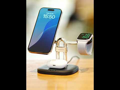 SwanScout 712M Magnetic Wireless Charger: Multi-device charging demonstration