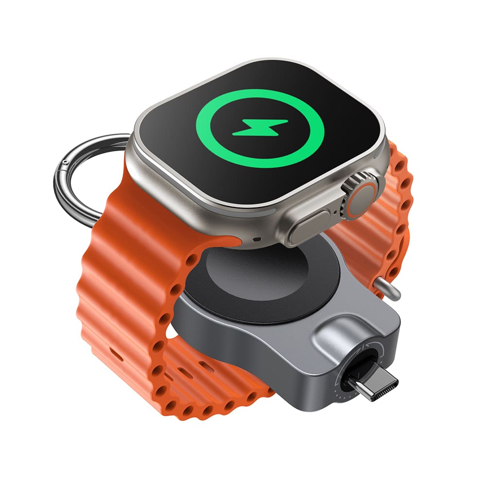 SwanScout 510A portable Apple Watch fast charger with rotatable USB-C design, compact and easy to carry.