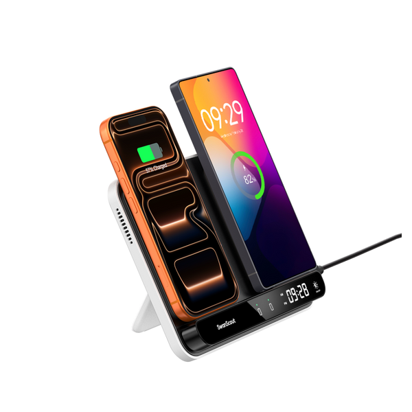 SwanScout 504 - شاحن لاسلكي لهاتفين