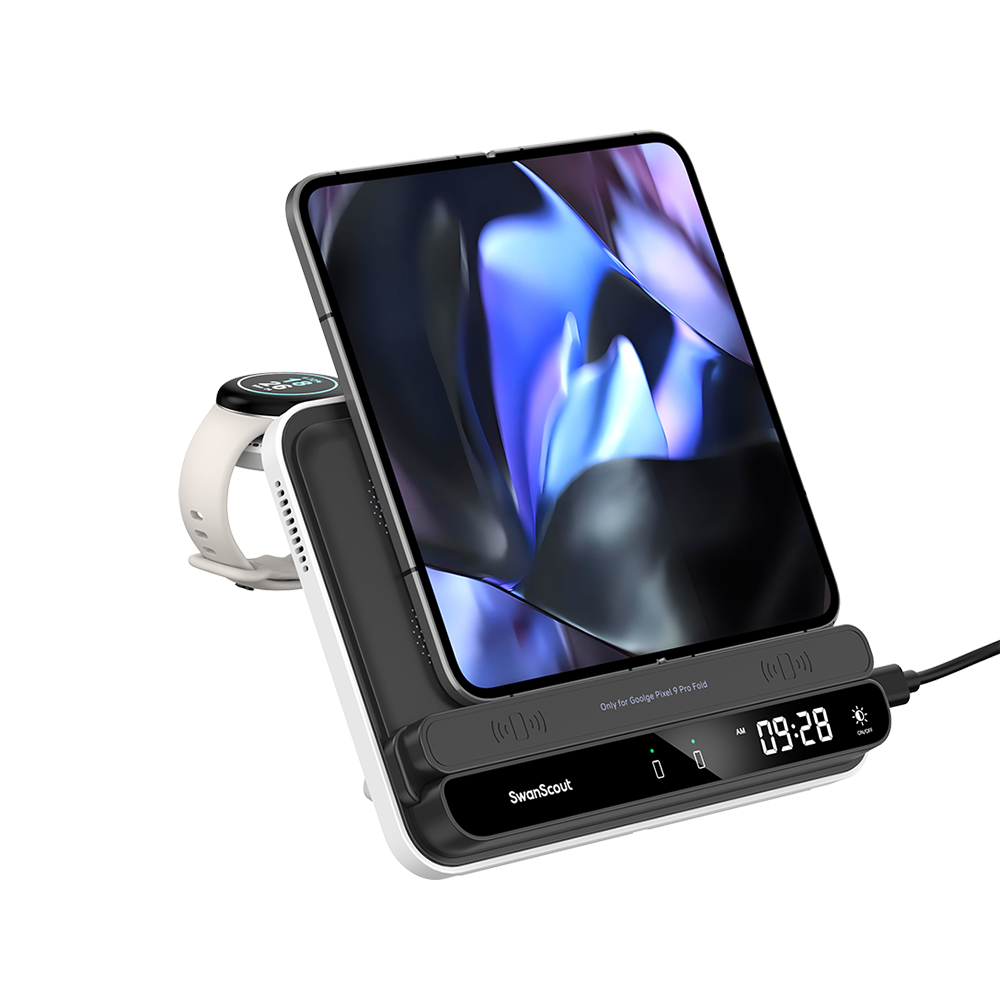SwanScout 710FG2 - Pixel Fold / Pixel 9 Pro Fold 및 Pixel Watch 2/3용 무선 충전기