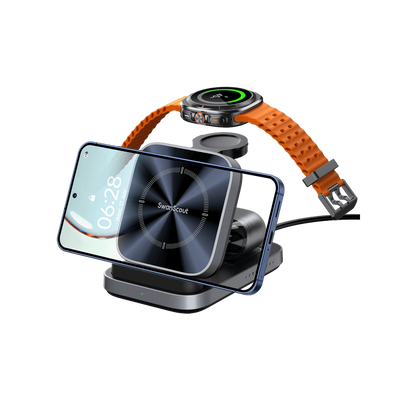 SwanScout 713S - 삼성용 3-in-1 접이식 무선 충전기