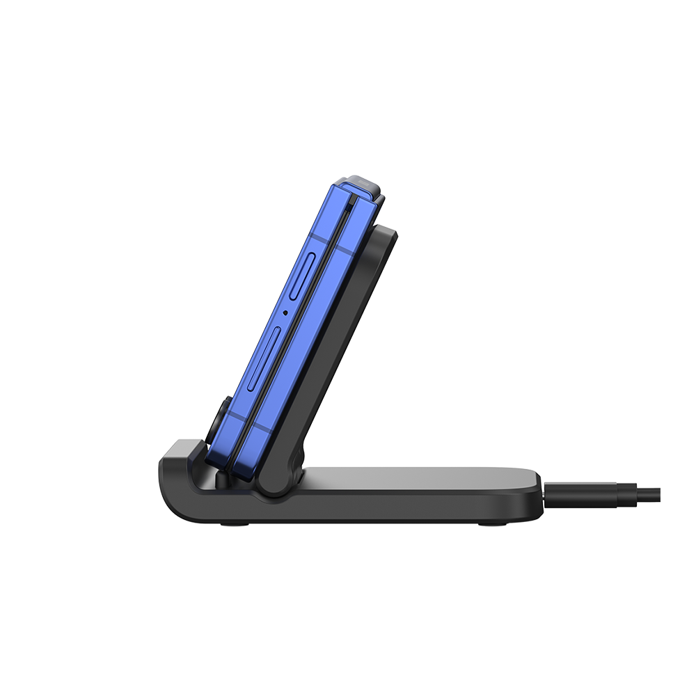 SwanScout 501S black wireless charging stand for Samsung Z Flip series, ideal for foldable and travel-friendly charging