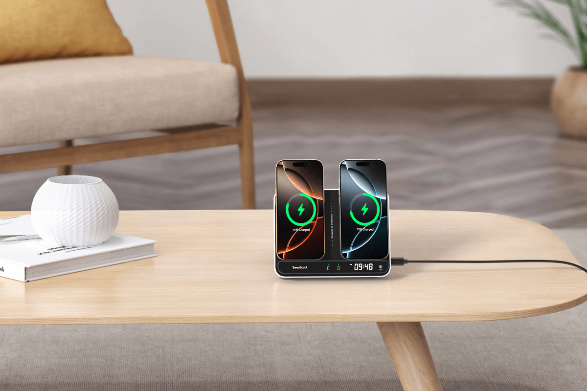 An Apple dual charger is designed to charge two Apple devices at the same time, maximizing convenience and efficiency.