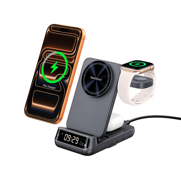 SwanScout 708M(25W) - شاحن لاسلكي مغناطيسي بقوة 25 واط لأجهزة آبل